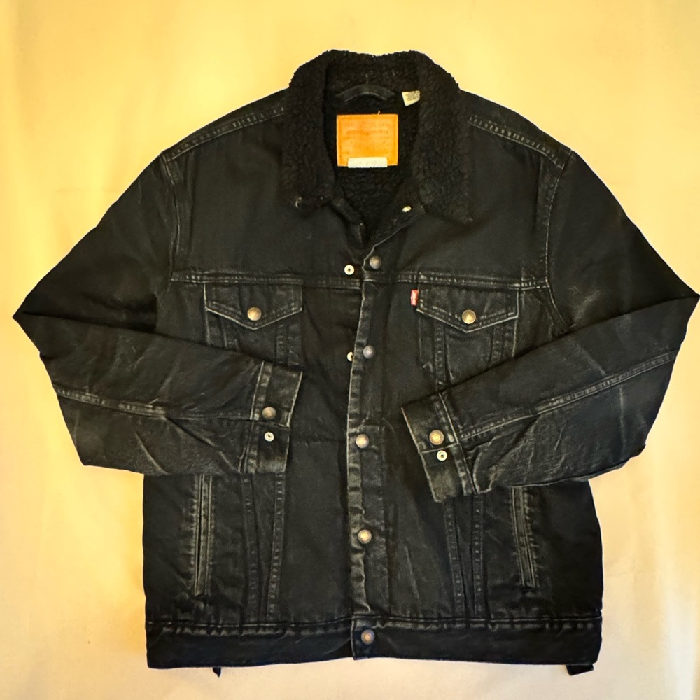 Levi’s Premium Type III Sherpa Trucker Jacket - Black - Big E - Men’s , size L